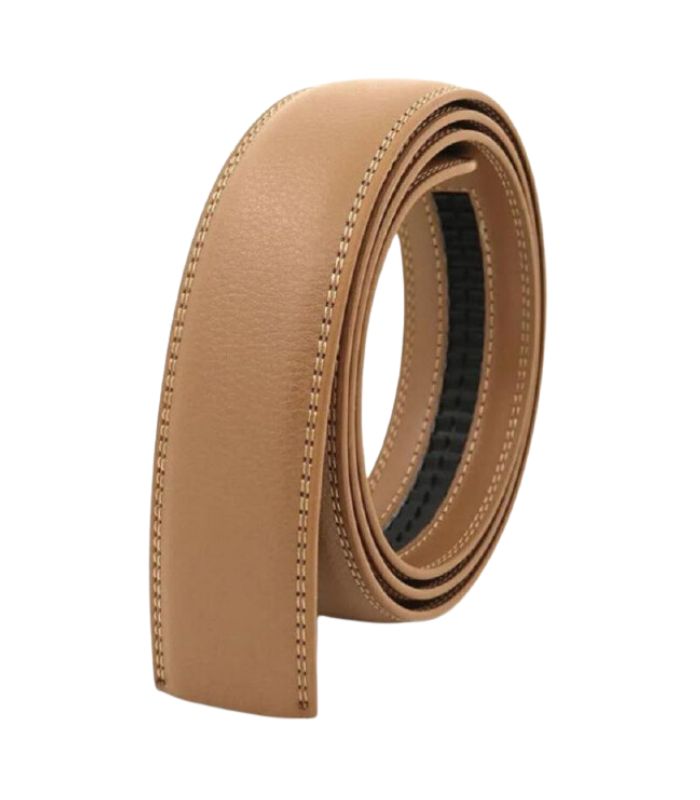 Zandkleurige leren riem